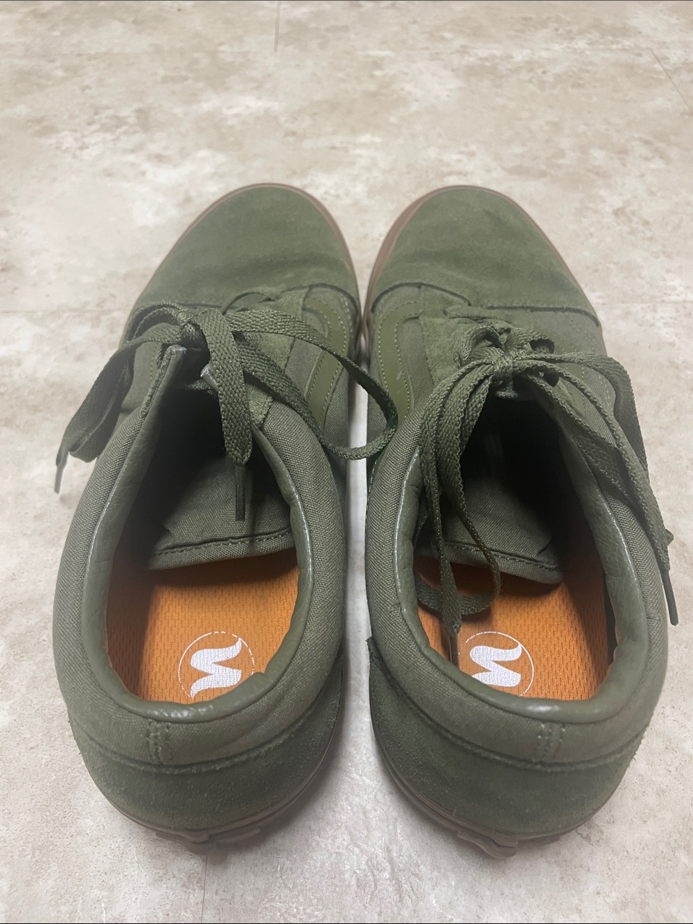 Men's Vans Old Skool winter moss Olive Green Suede Low-Top Sneakers - Picture 5 of 8